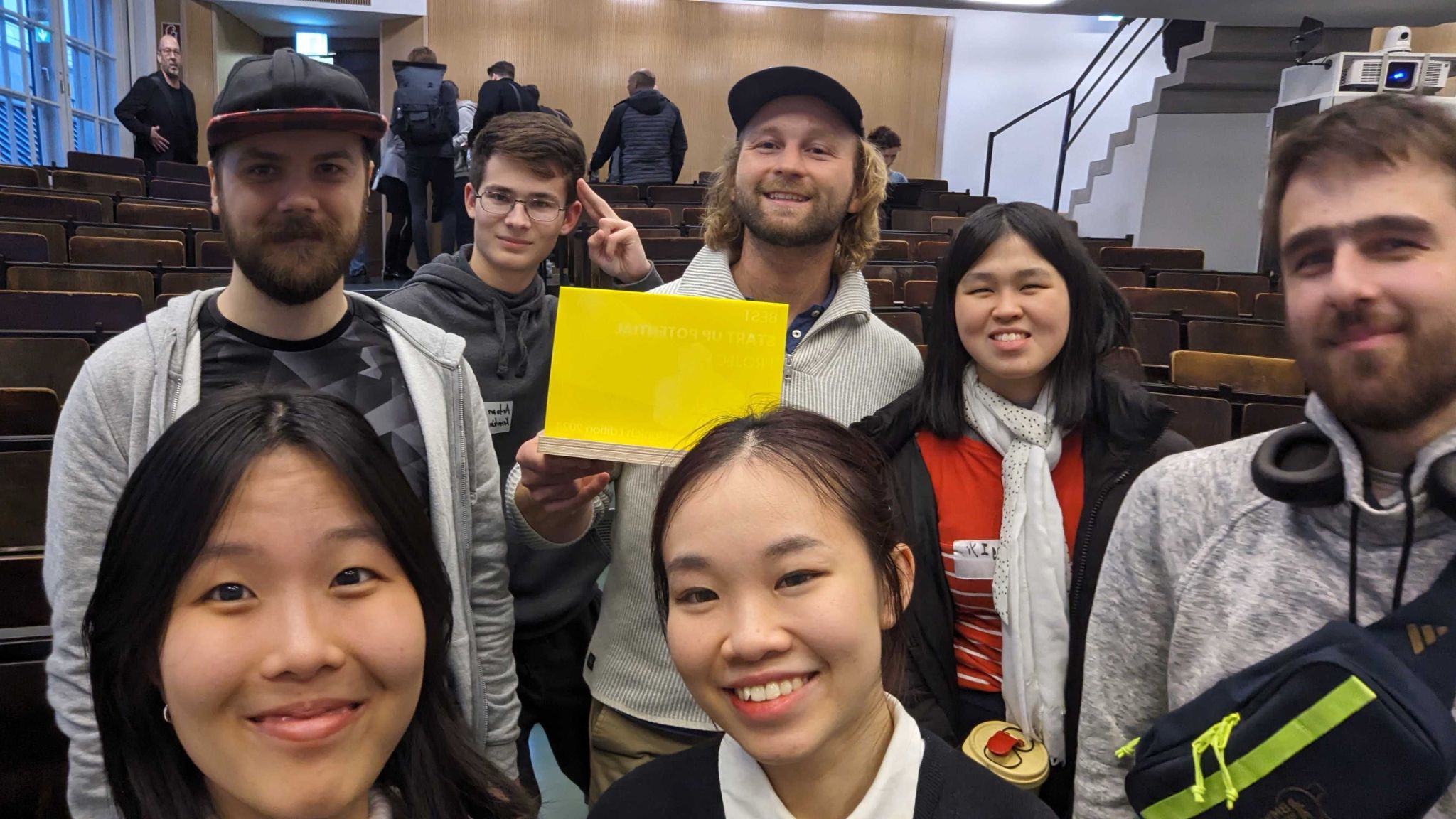 Hackathon participants working on AR-BIM solution