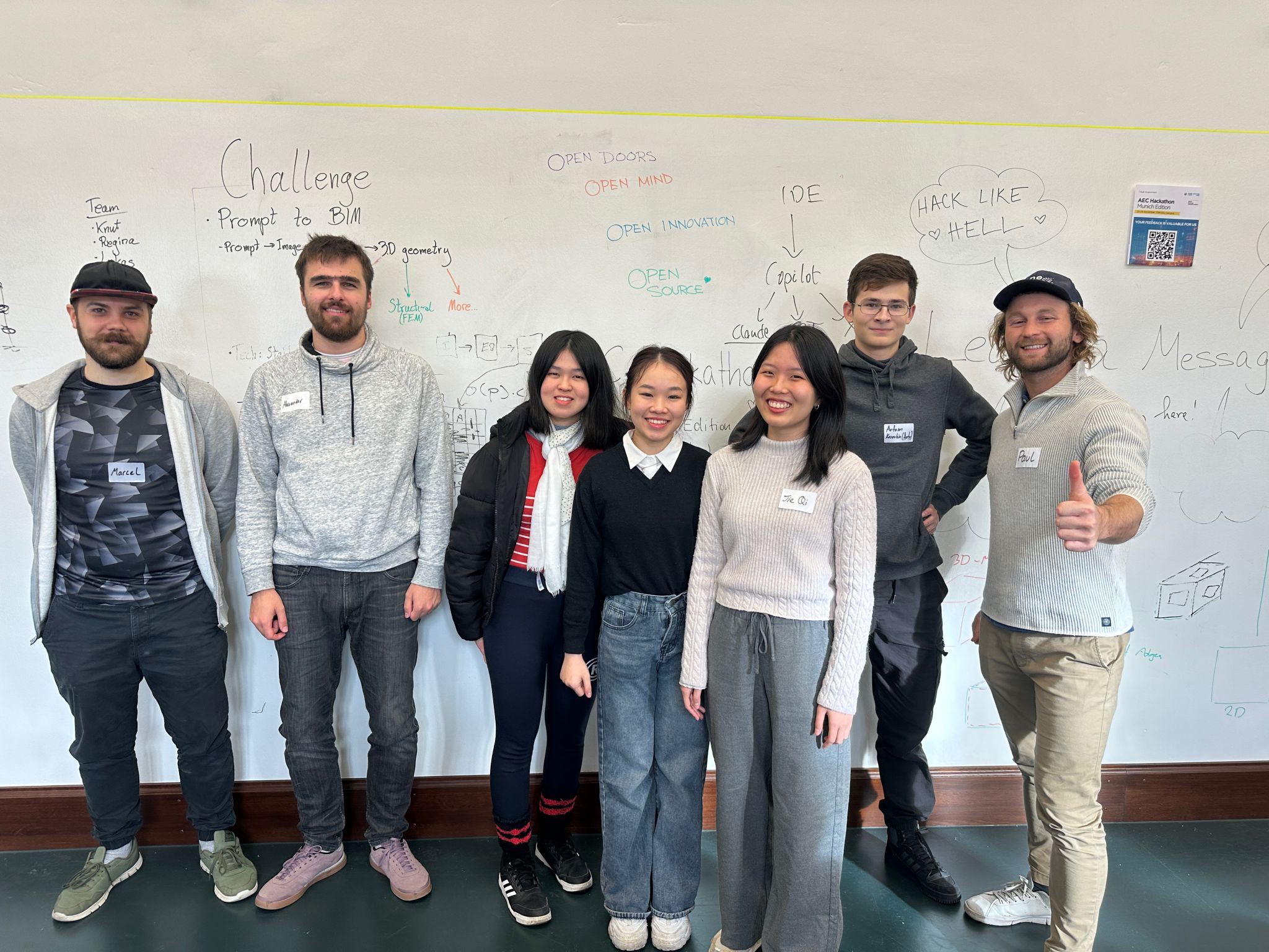 Hackathon team presenting final project